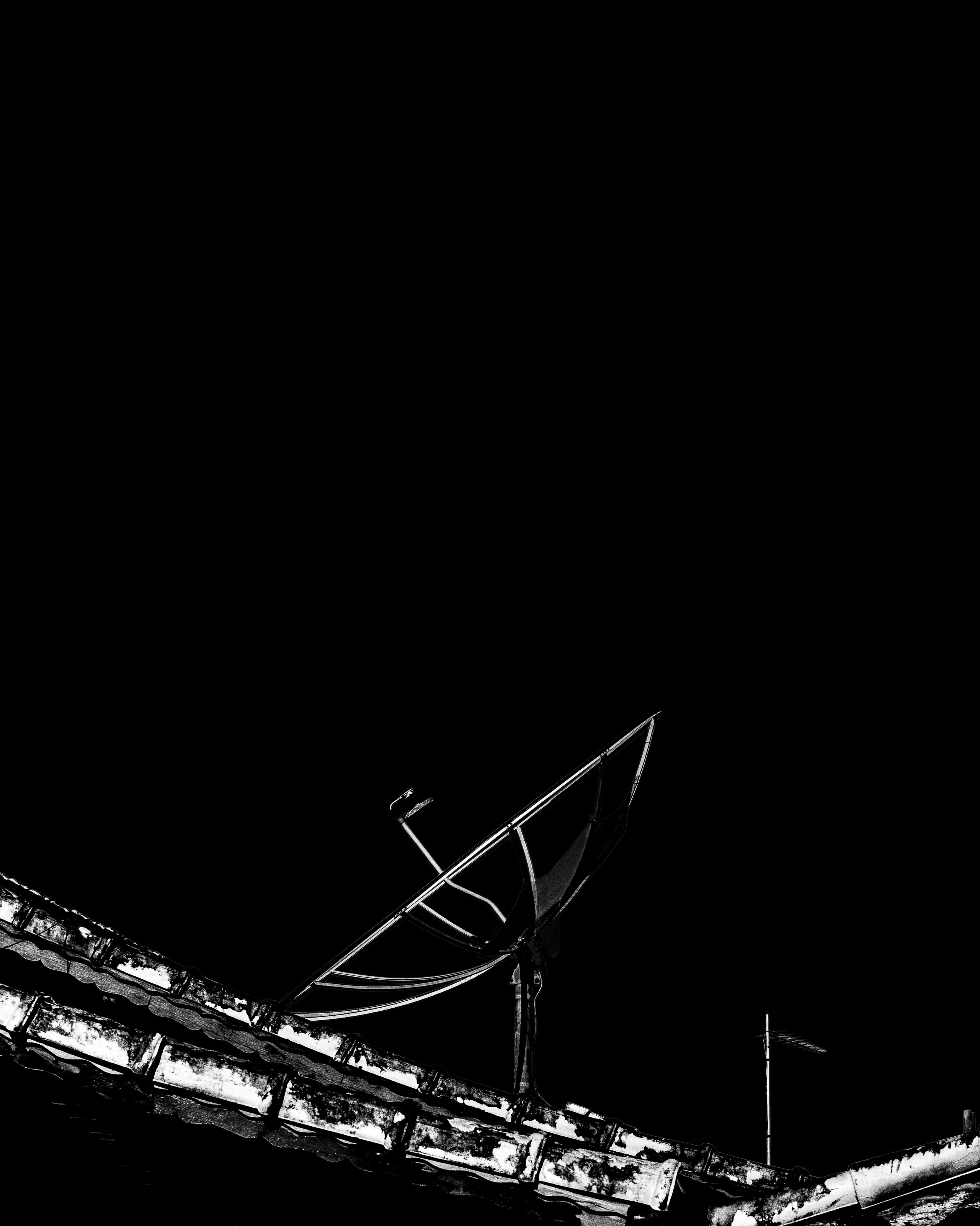 Satellite dish at night