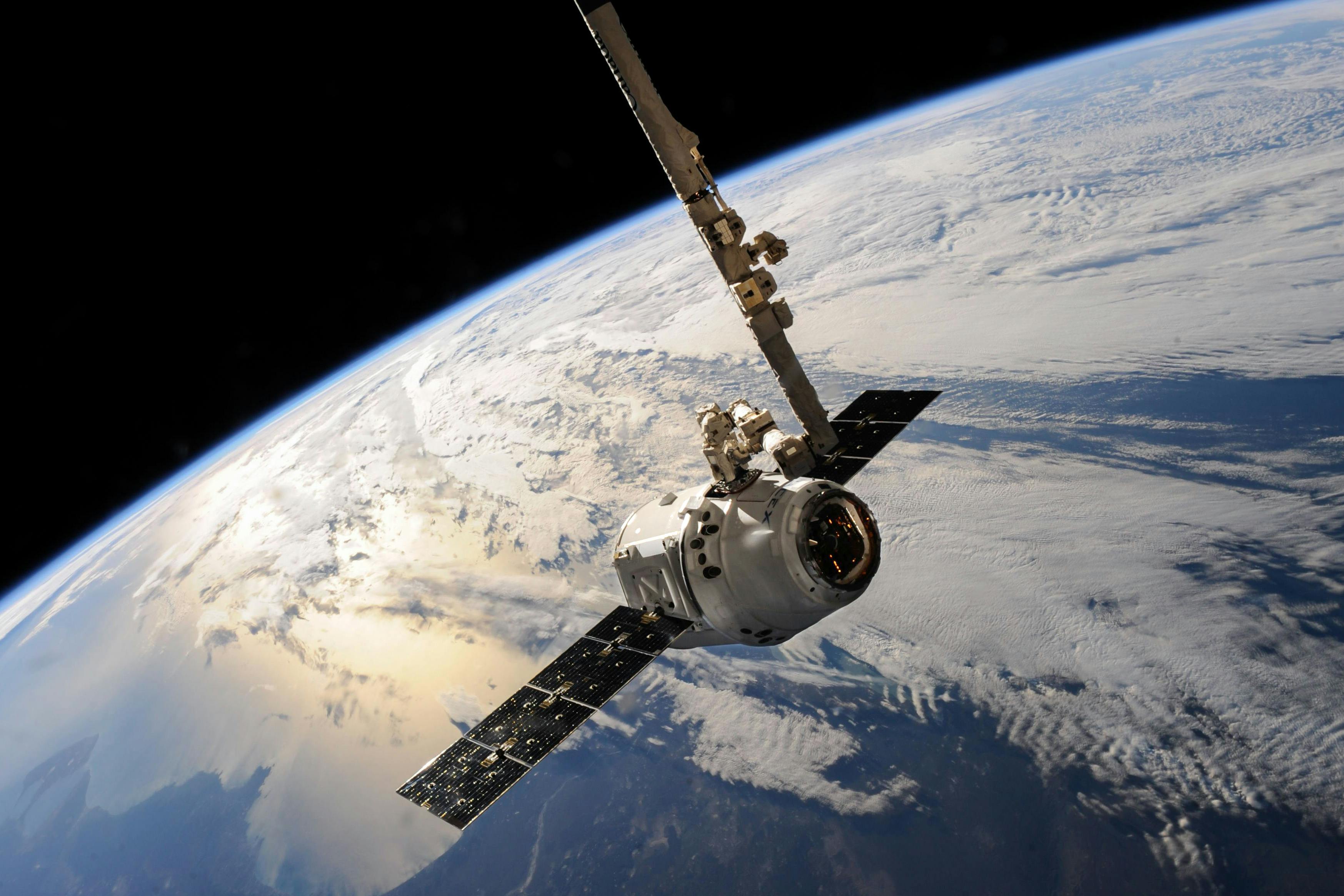 SpaceX Dragon spacecraft in orbit