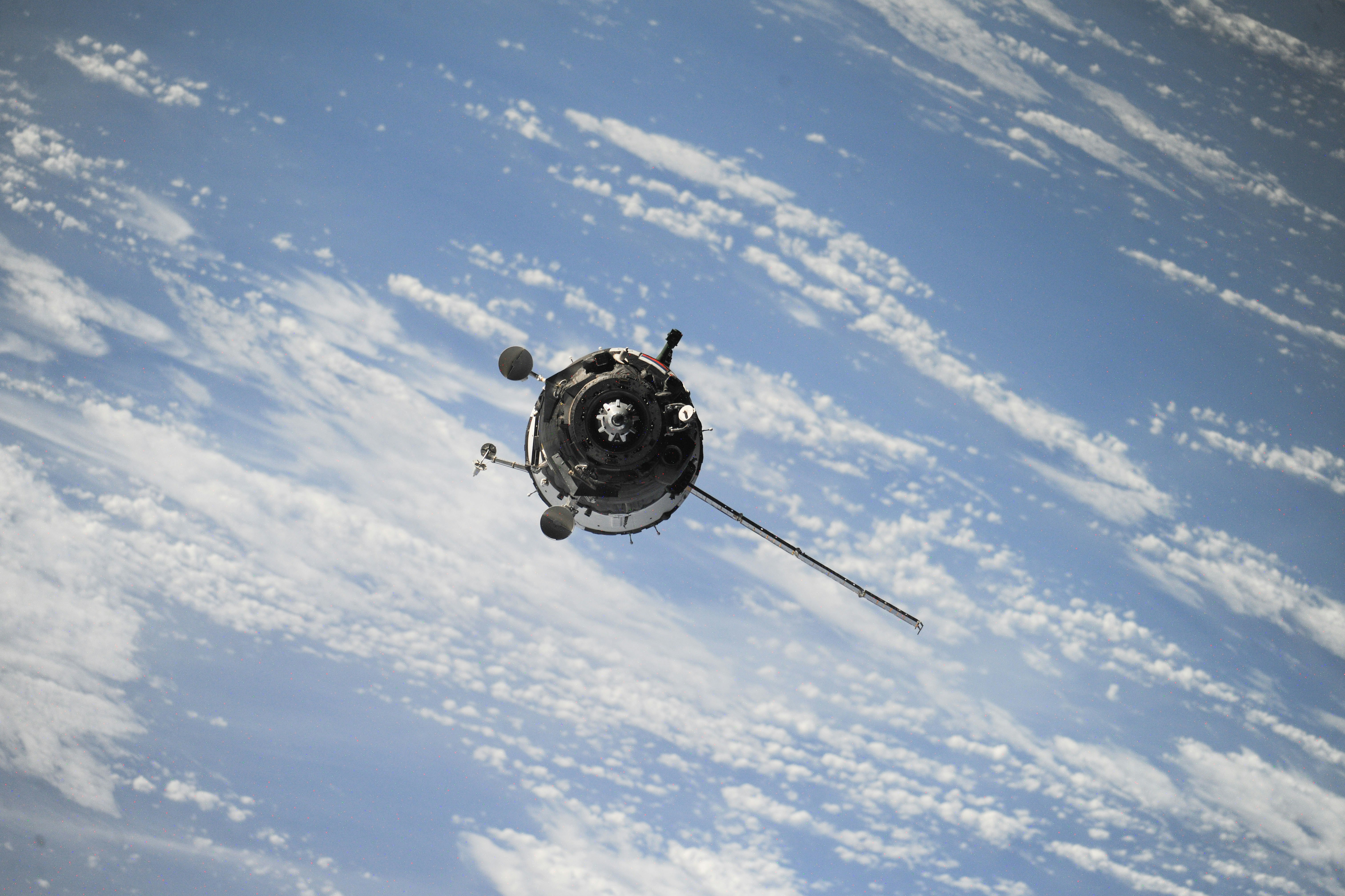 Soyuz spacecraft above Earth
